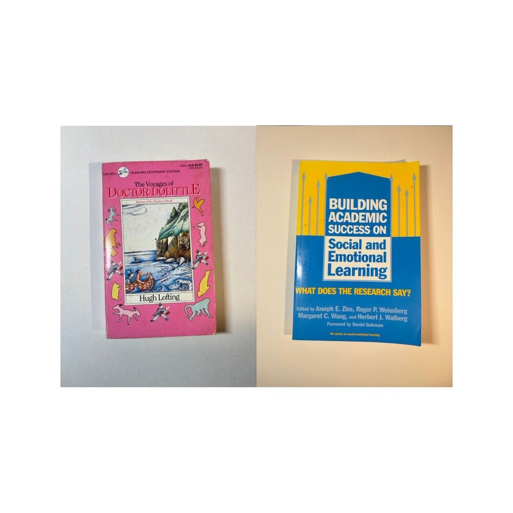 Lot of 2 Books: Vintage Dr. Doolittle & Academic Success Resource GOOD